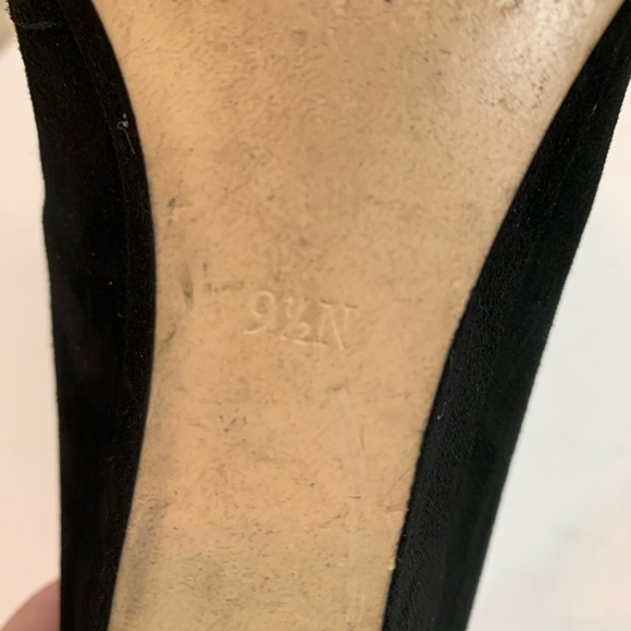 Talbots Black Suede Scalloped Wedges 9N - Picture 7 of 7